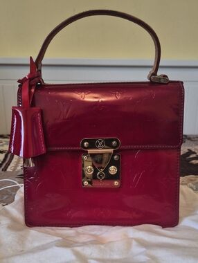 Louis Vuitton Cherry Red Patent Monogram Top-Handle Satchel